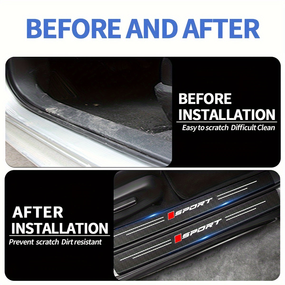 Lot de 5 Protecteurs de Seuil de Porte en PVC pour Voiture