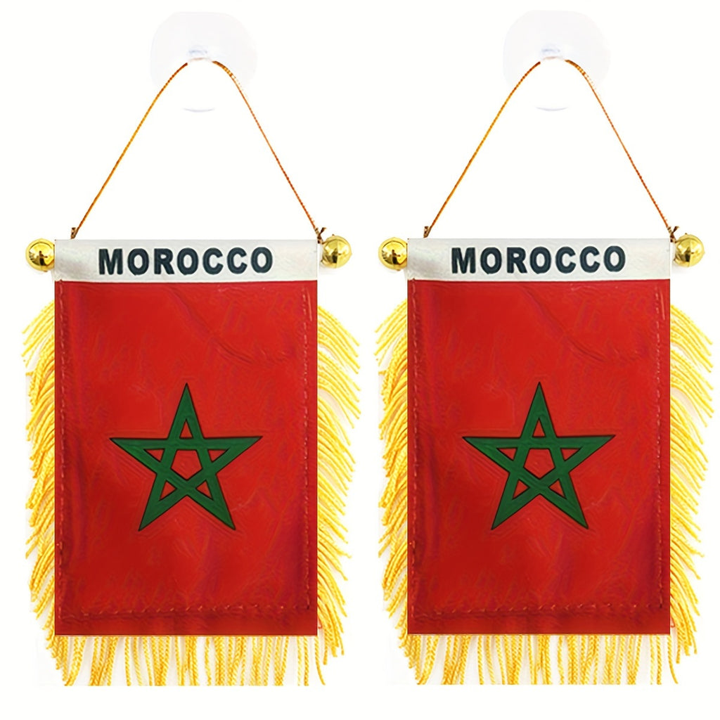 2 Mini Drapeaux du Maroc à Suspendre pour Voiture