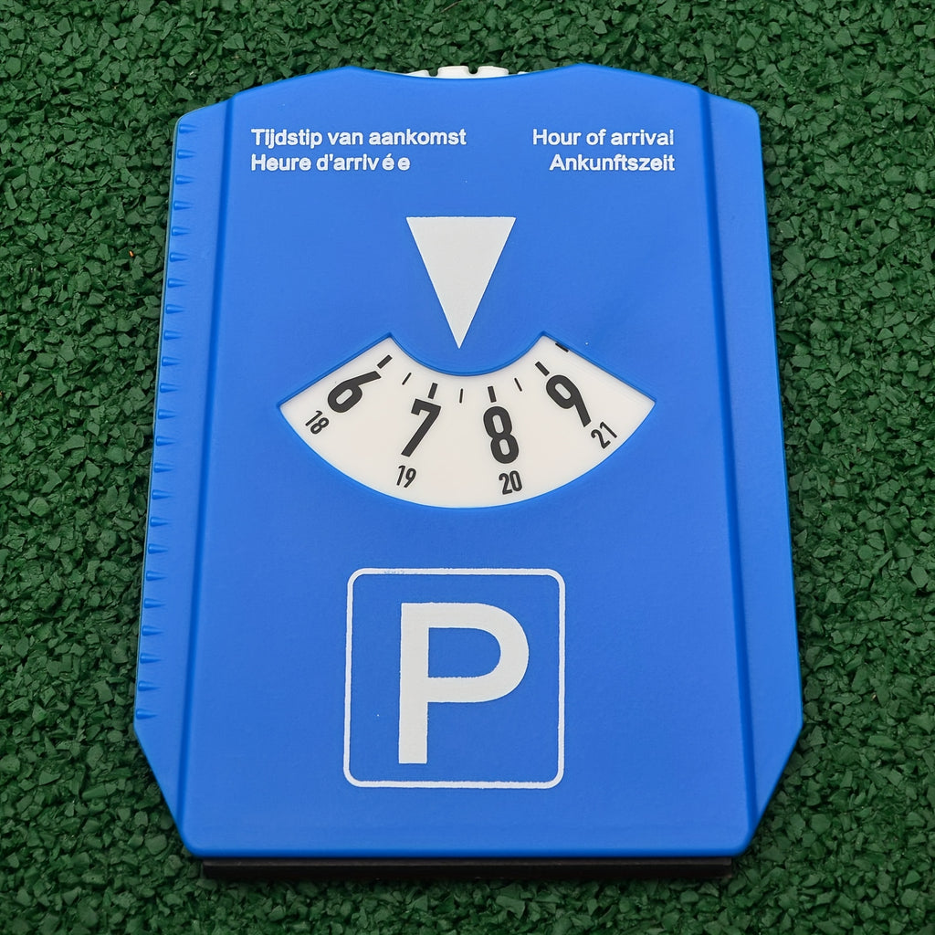 Disque de stationnement numérique bleu - 4 langues