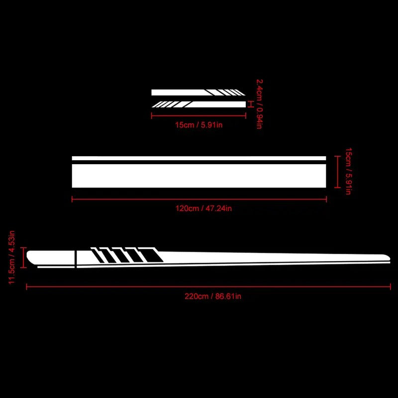 Autocollants Vinyle Course Noir et Blanc