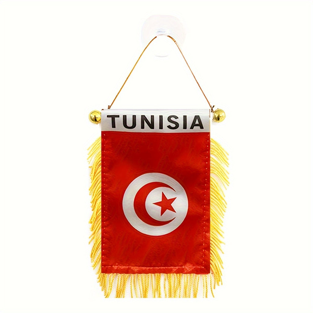 2 Mini Drapeaux Tunisiens à Suspendre pour Voiture