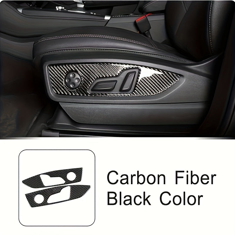 Autocollant cadre de bouton de réglage de siège en fibre de carbone pour Audi Q5