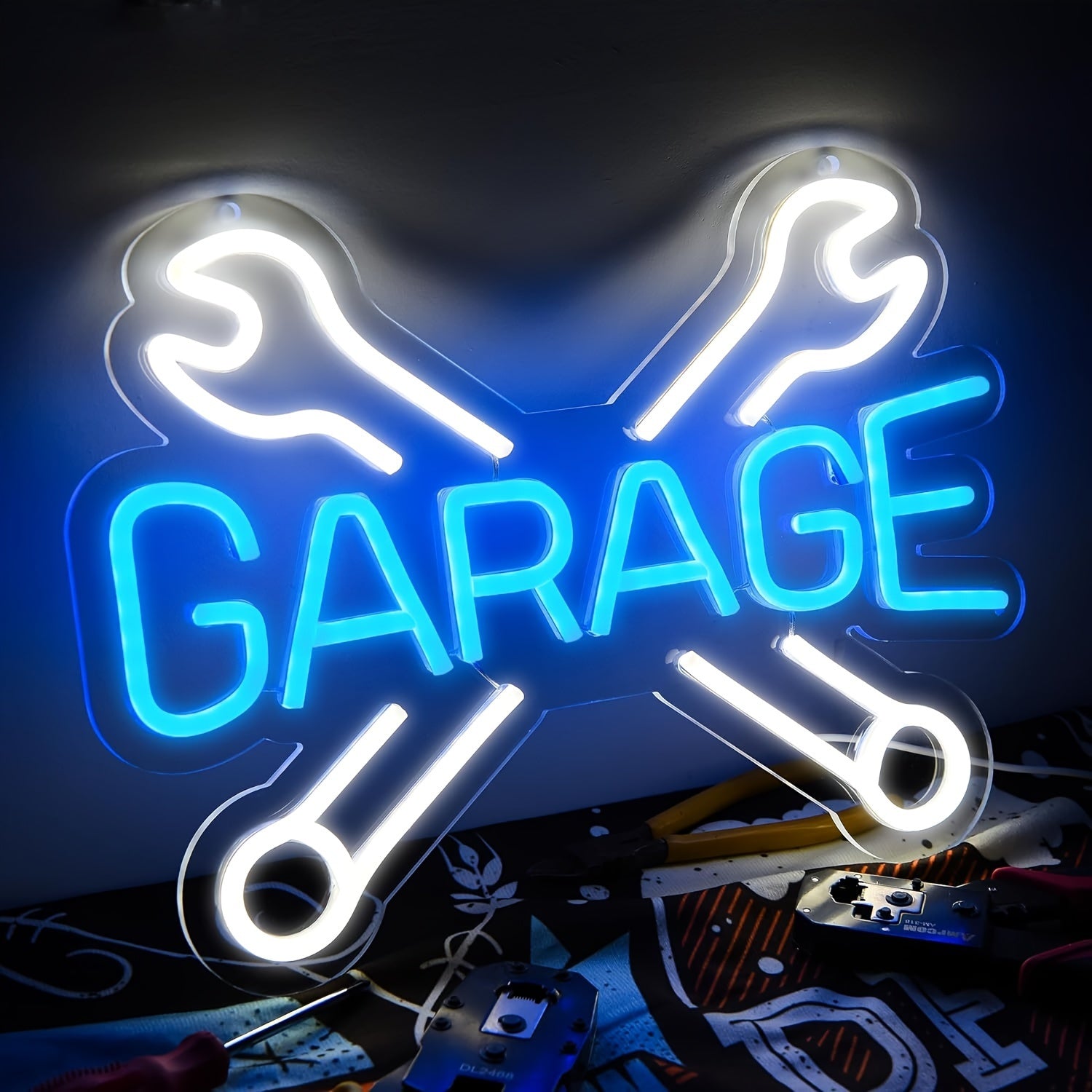 Néon LED Garage Bleu USB