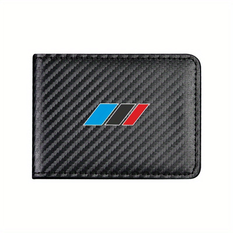 Porte-carte de conducteur motif fibre de carbone