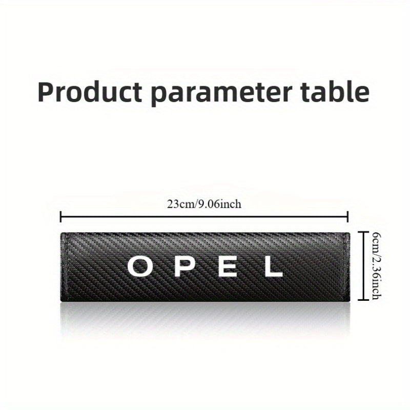 Protecteur de ceinture de sécurité OPEL en simili cuir effet carbone