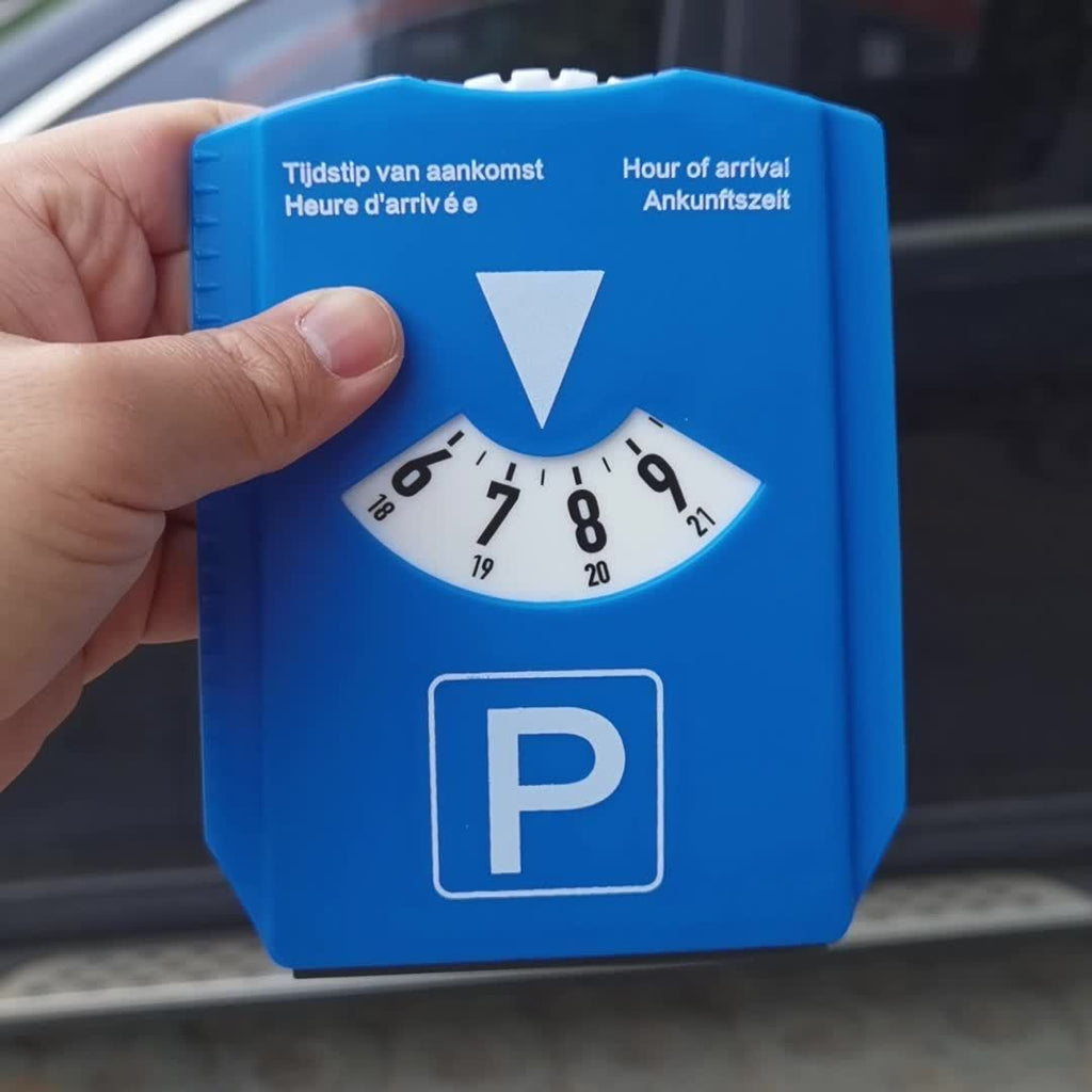 Disque de stationnement numérique bleu - 4 langues