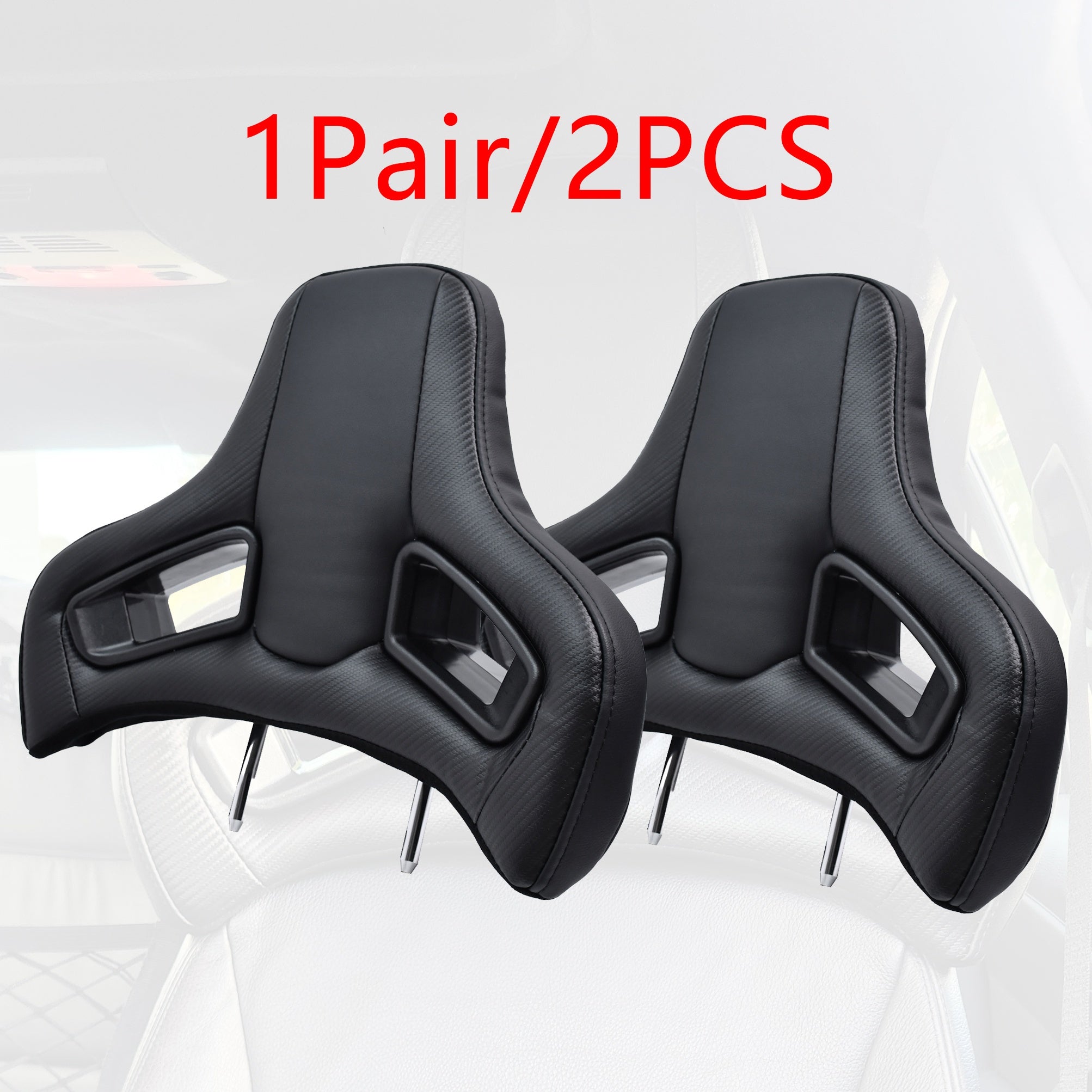 2 coussins d’appui-tête de siège de course, design ergonomique pour voiture et moto