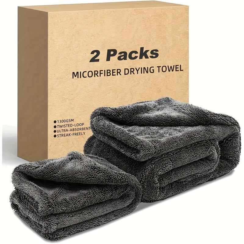 2 Serviettes Microfibre Super Absorbantes pour Voiture