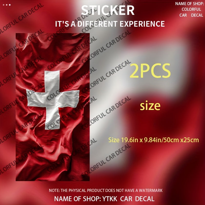 2 Autocollants Swiss Flag pour Voiture