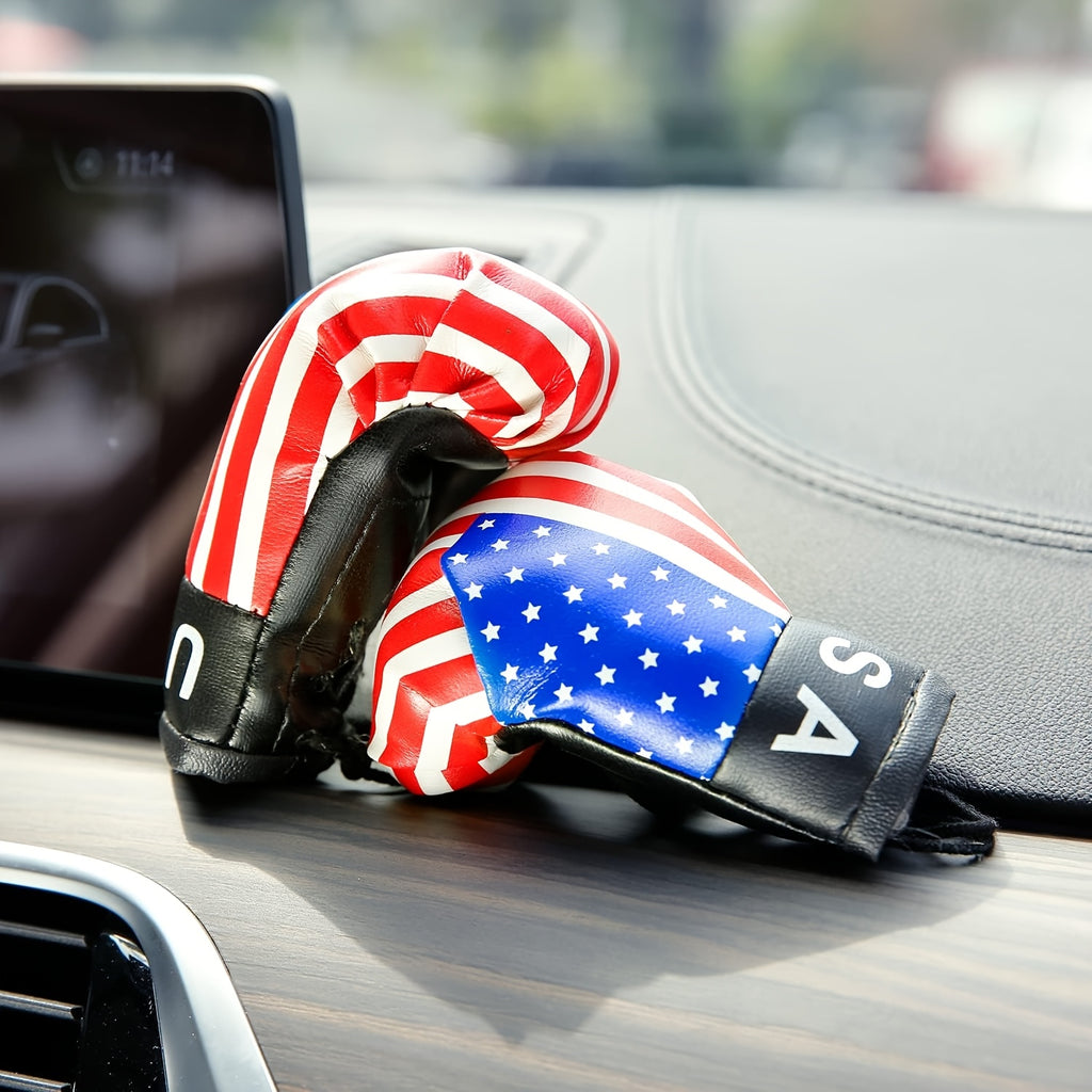 Paire de Gants de Boxe à Motif Drapeau Américain pour Rétroviseur