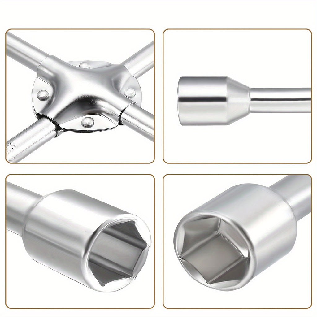 Clé en croix universelle 14" en acier inoxydable – 4 tailles