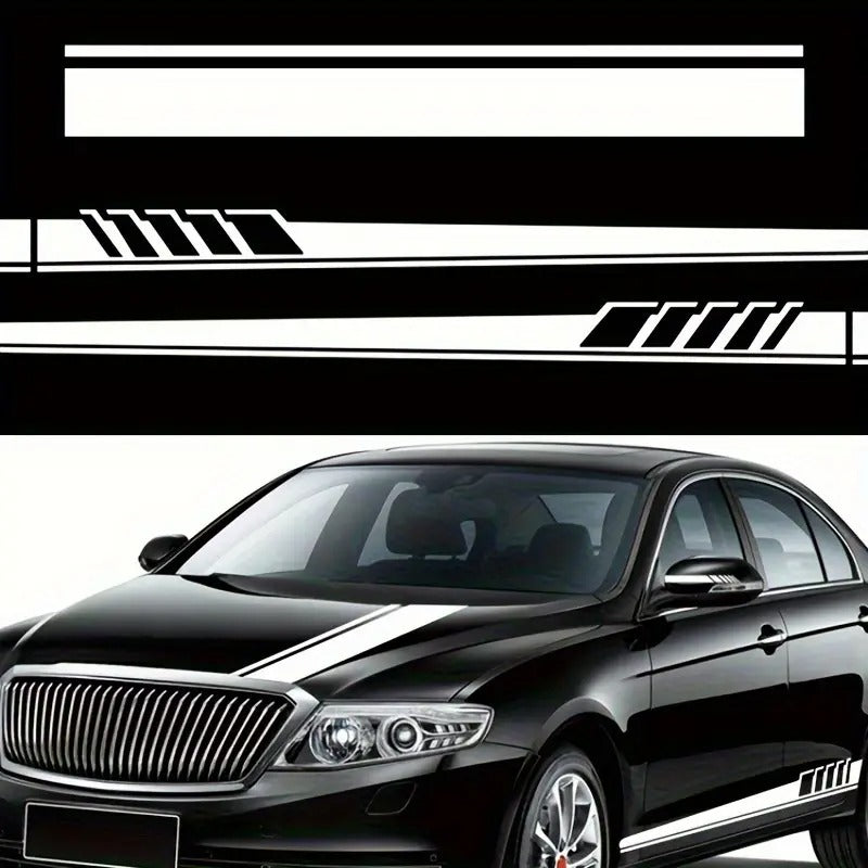 Autocollants Vinyle Course Noir et Blanc