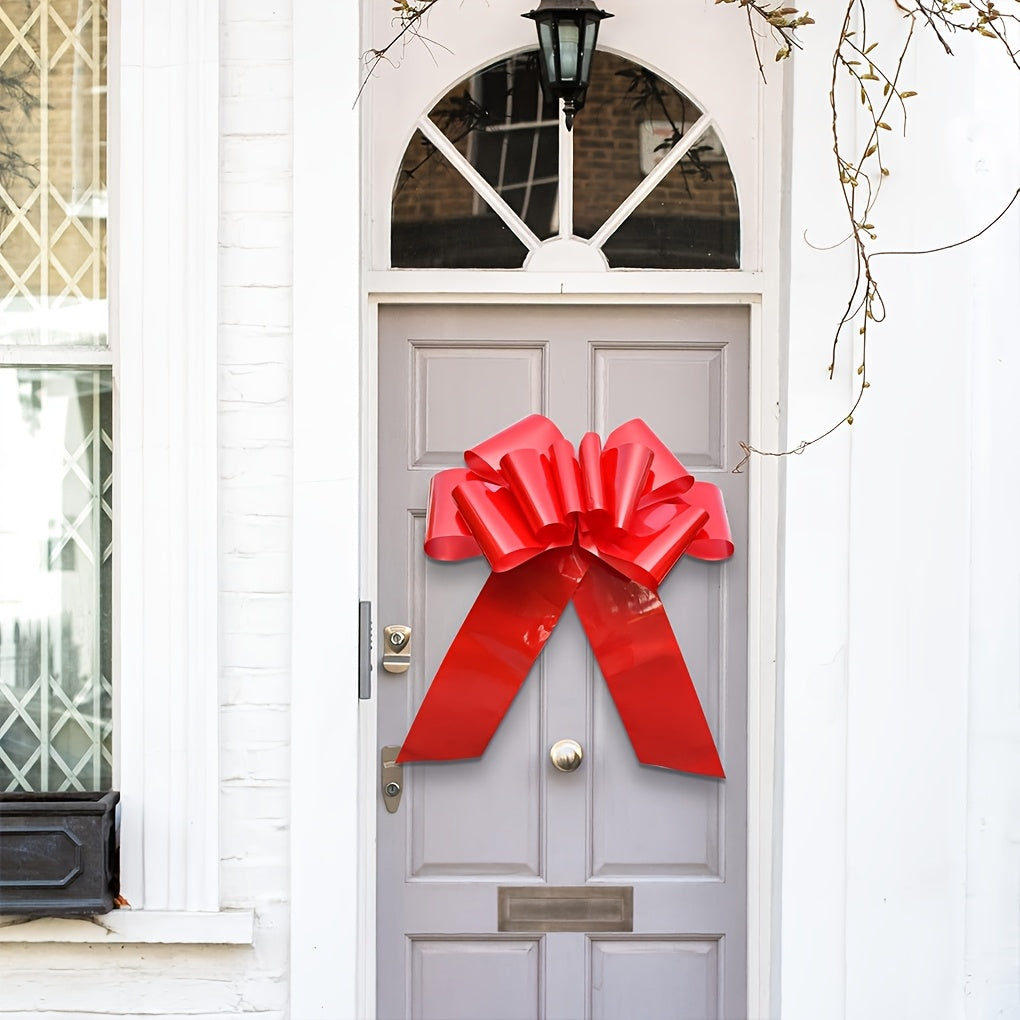 Grand Nœud Rouge pour Voiture – Décoration Cadeau Moderne en Plastique
