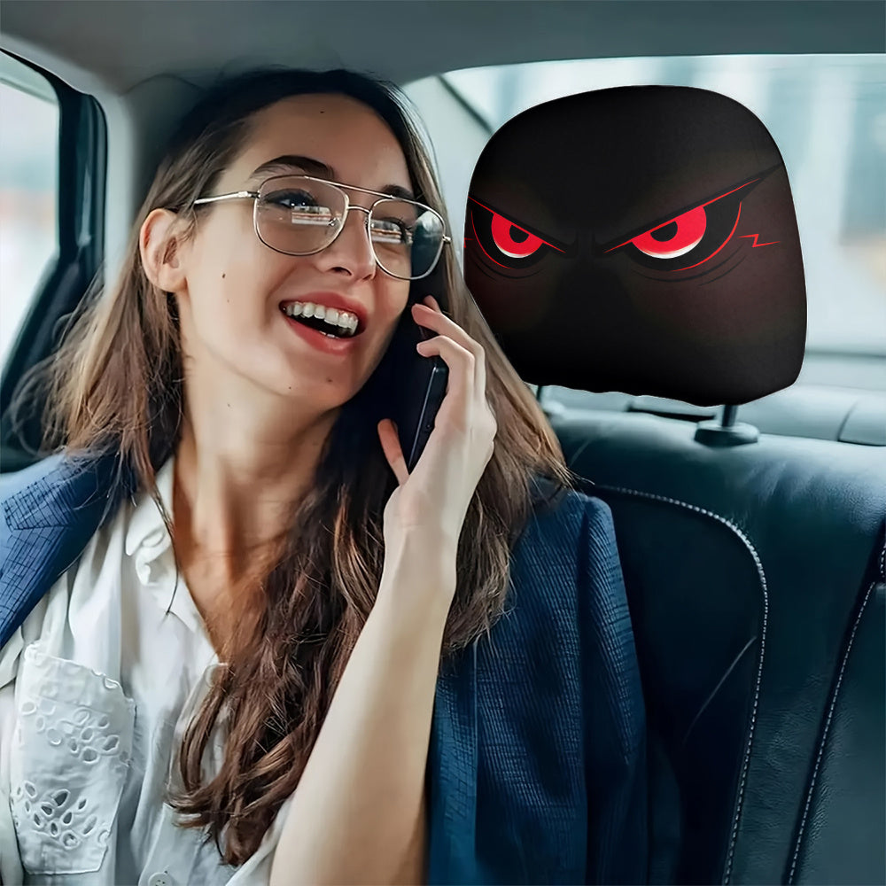 2 pièces housses d’appui-tête voiture motif yeux rouges