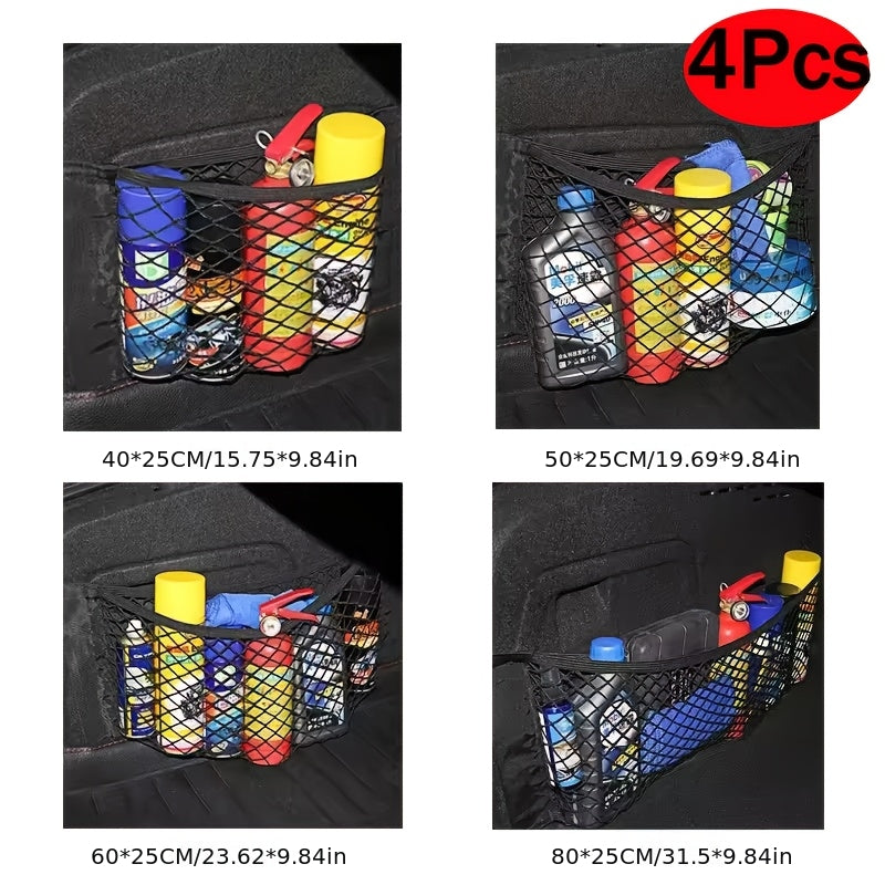 Lot de 4 Sacs de Rangement Double Maille pour Voiture