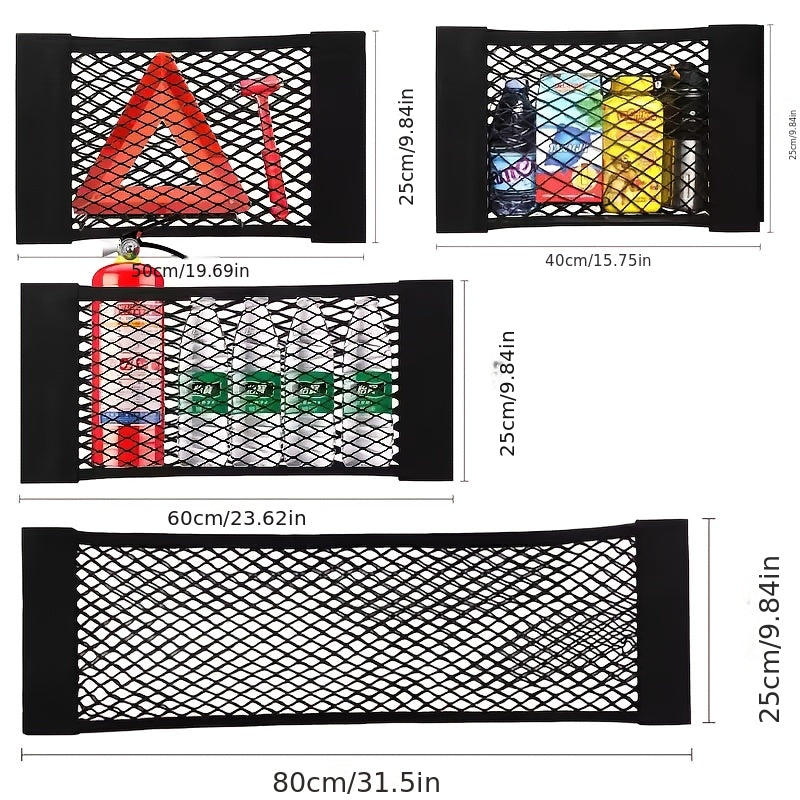 Lot de 4 Sacs de Rangement Double Maille pour Voiture