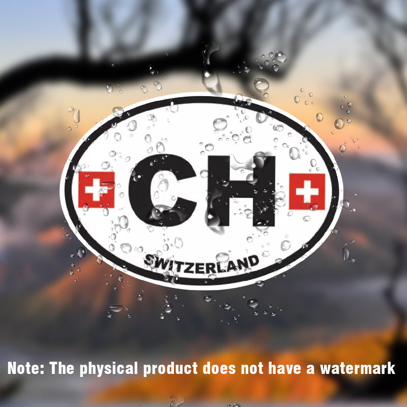 Autocollant Ovale Swiss Flag