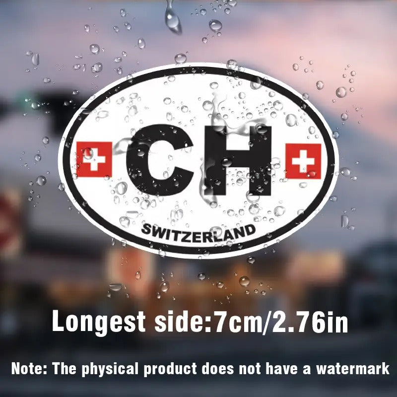 Autocollant Ovale Swiss Flag