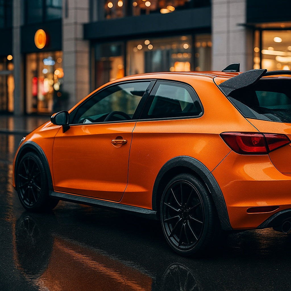 Autocollant Arche de Roue Texture Fibre de Carbone Améliorée