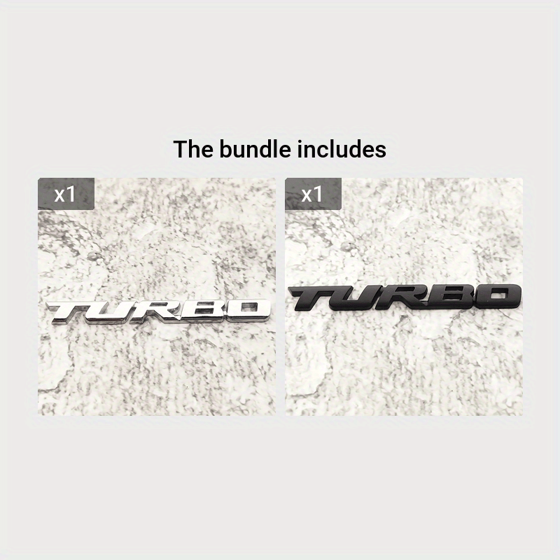 Emblème Turbo 3D Métal Premium