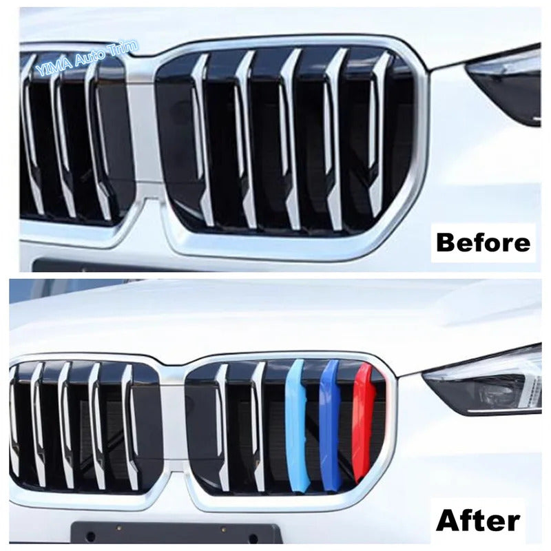 Bande décorative trois couleurs pour calandre avant BMW