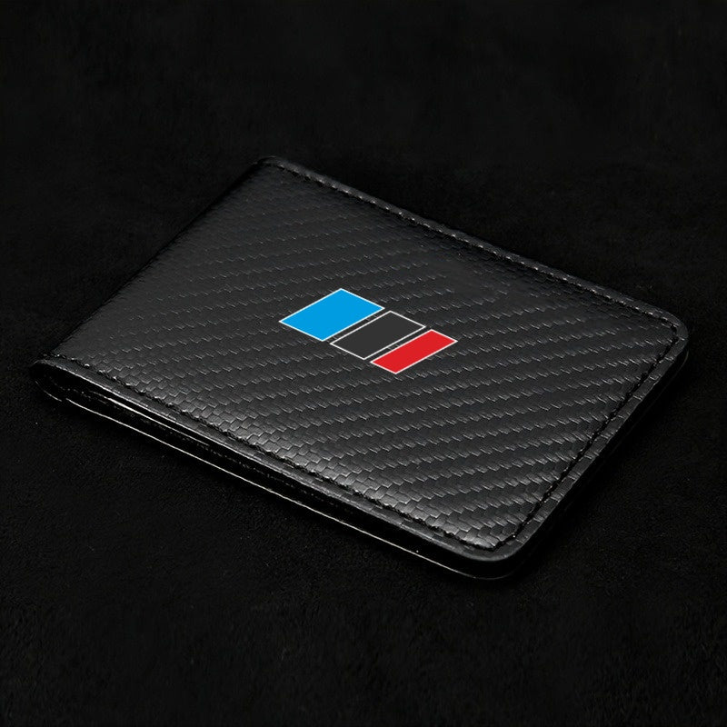 Porte-carte de conducteur motif fibre de carbone