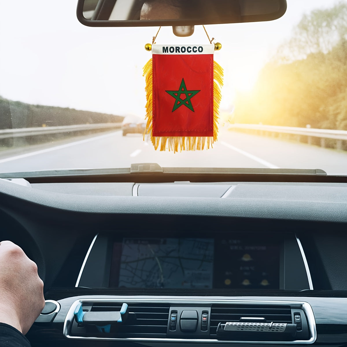 2 Mini Drapeaux du Maroc à Suspendre pour Voiture