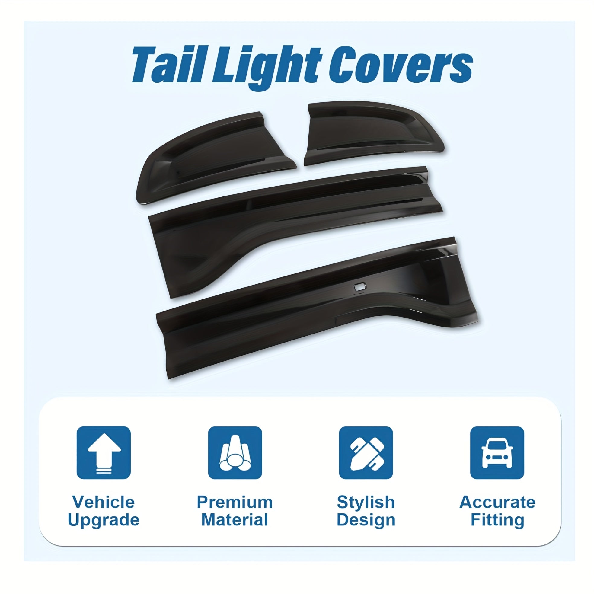 Set 4 Cache Feux Arrière Teintés Noir pour Dodge Charger