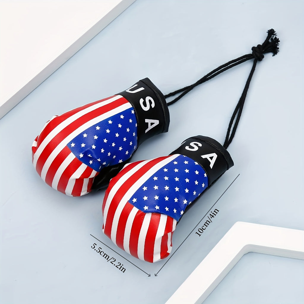 Paire de Gants de Boxe à Motif Drapeau Américain pour Rétroviseur