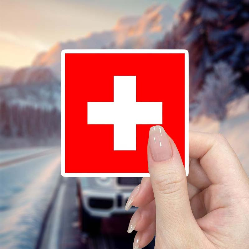 Autocollant Vinyle Drapeau Suisse