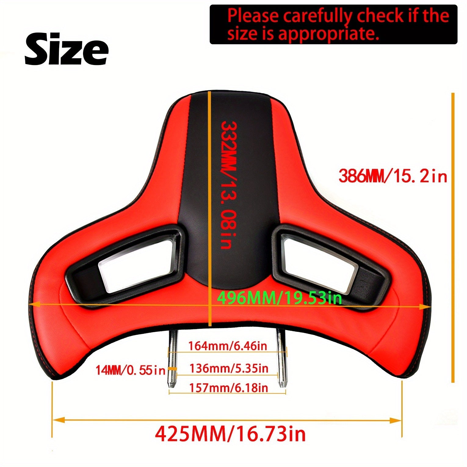 2 coussins d’appui-tête de siège de course, design ergonomique pour voiture et moto