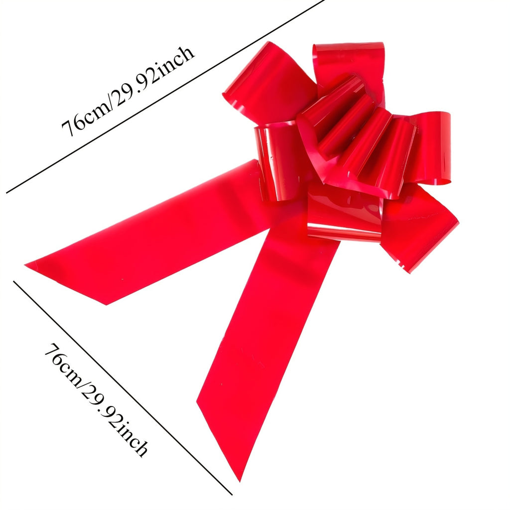 Grand Nœud Rouge pour Voiture – Décoration Cadeau Moderne en Plastique