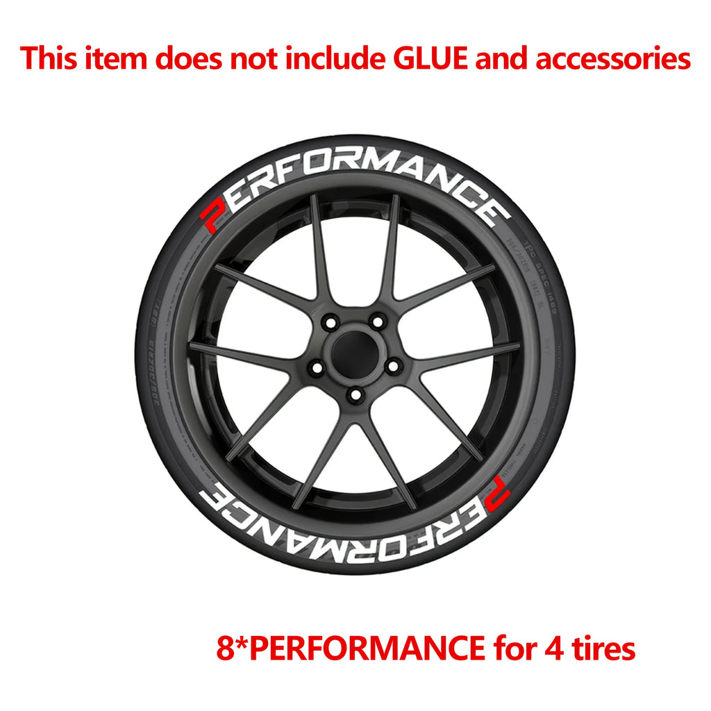 Autocollants de pneus PERFORMANCE 8 pcs pour roue