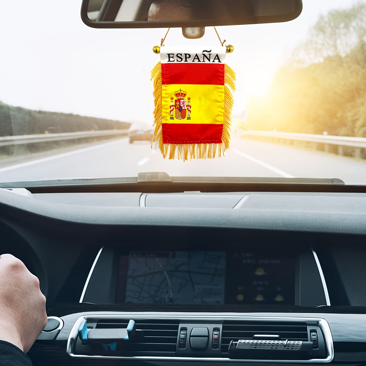 Mini Bannière Drapeau Espagnol pour Voiture