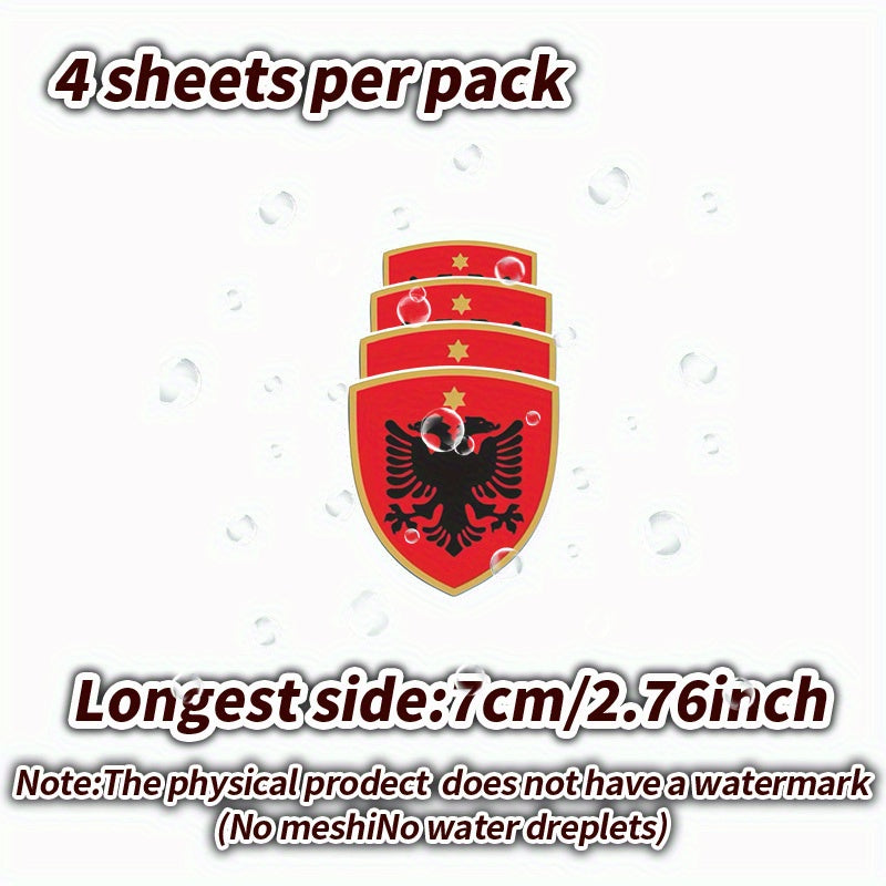 4 Autocollants Bumper Dardania Eagle & Shield