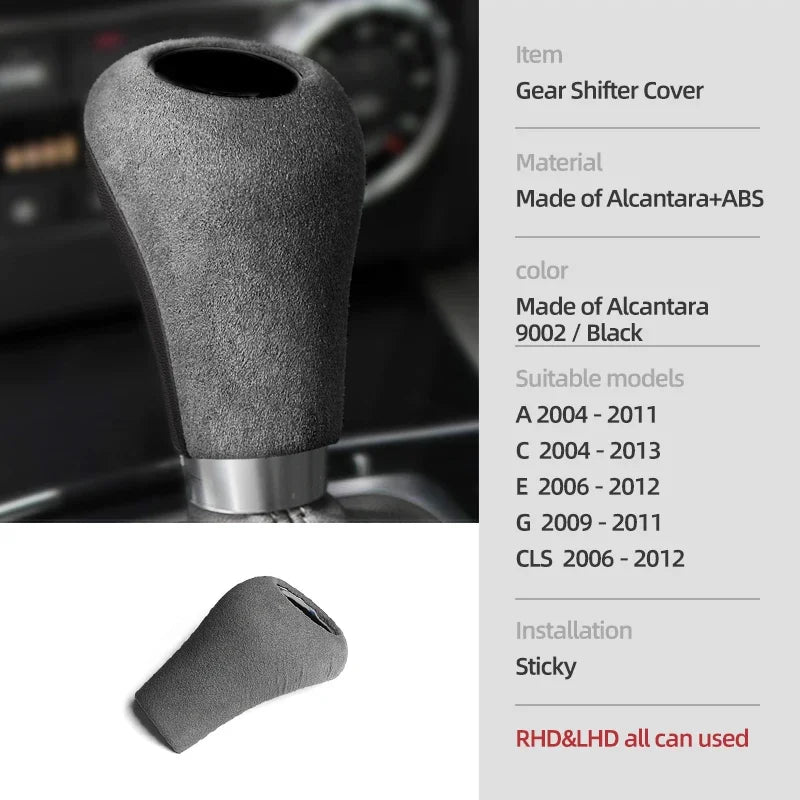 Cache pommeau de levier de vitesse en Alcantara pour Mercedes-Benz