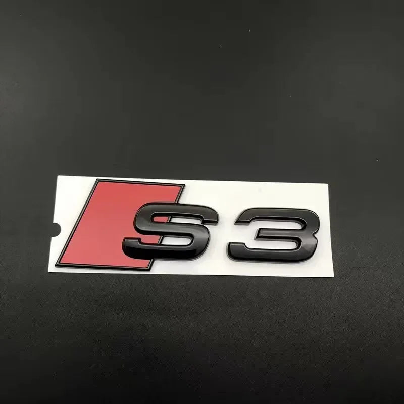 Logo Avant et Arrière Audi S3 Noir Brillant