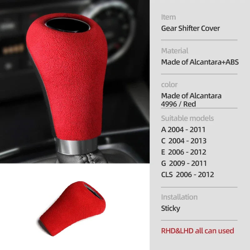 Cache pommeau de levier de vitesse en Alcantara pour Mercedes-Benz