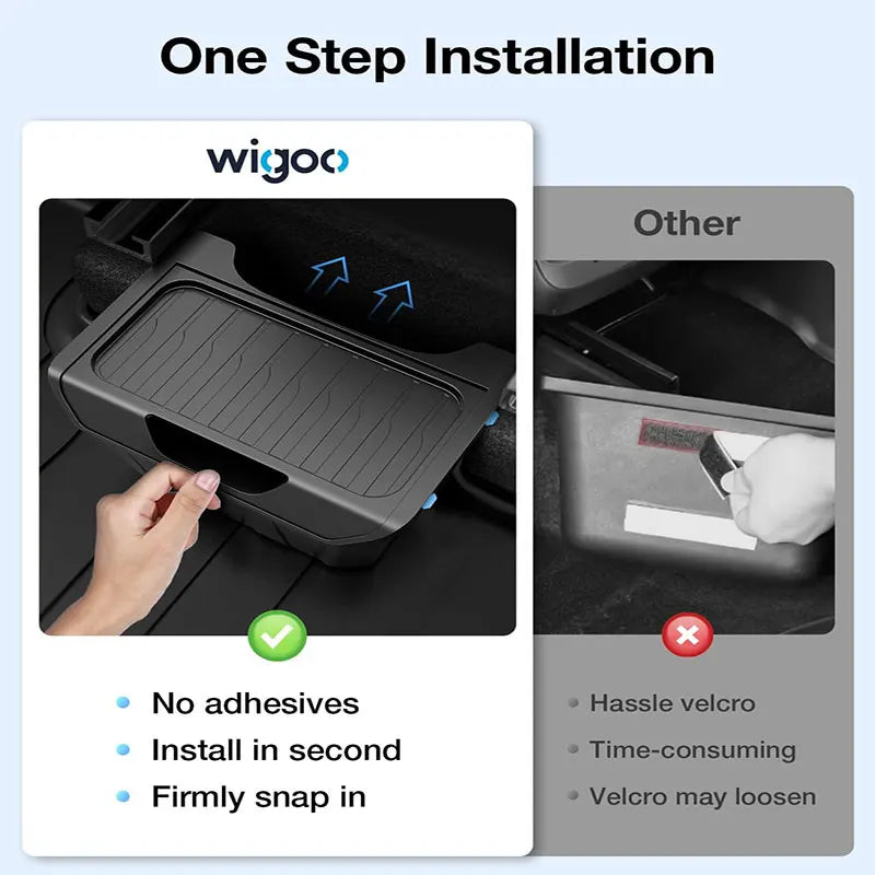 Boîte de Rangement Arrière avec Couvercle Antidérapant pour Tesla Model Y