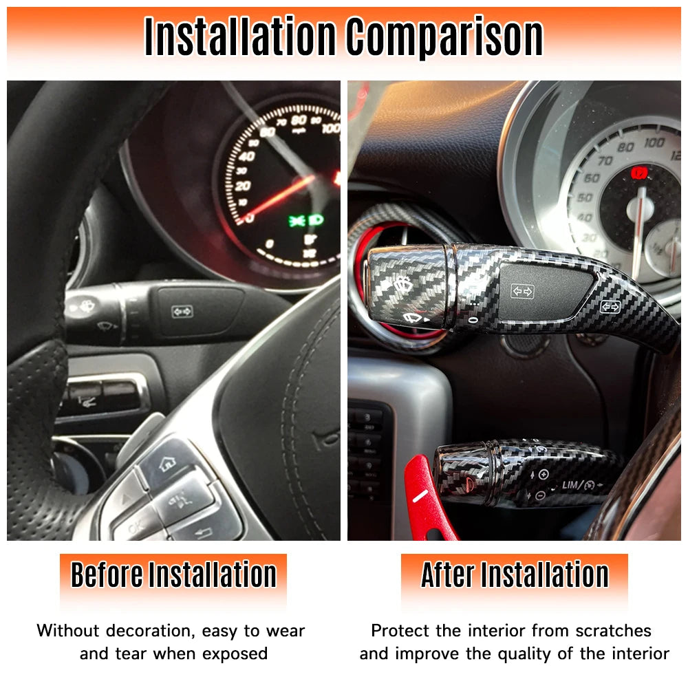 Cache décoratif levier d’essuie-glace et régulateur de vitesse pour Mercedes Benz