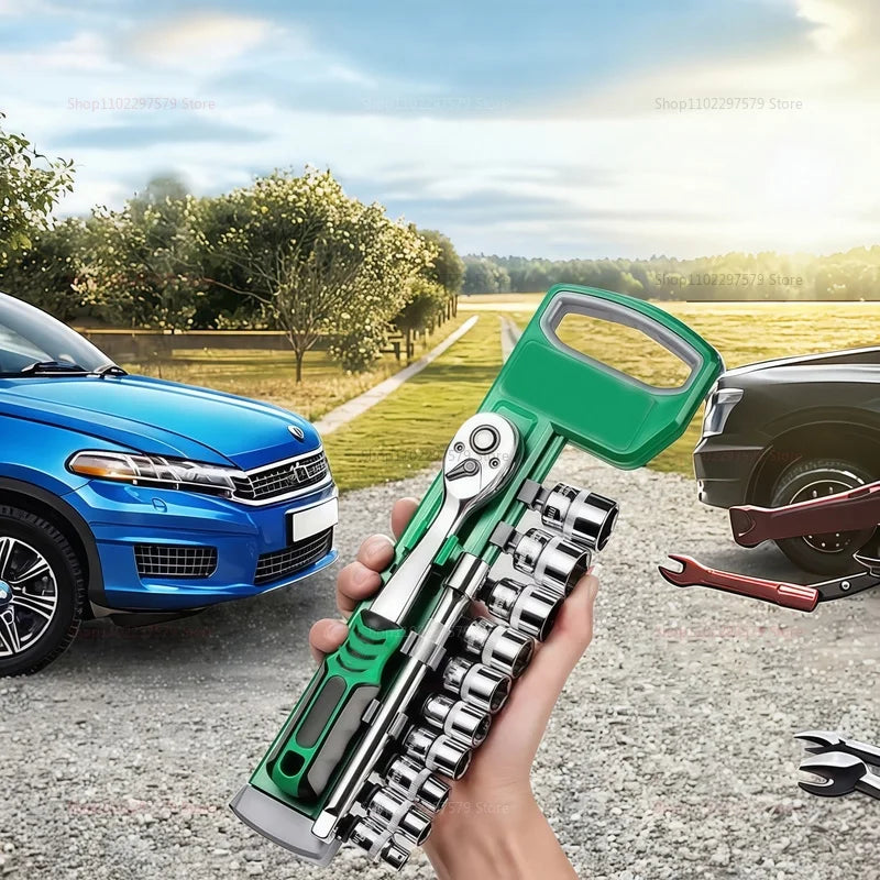 Set de clés à douille et cliquet pour voiture – Outils de réparation auto