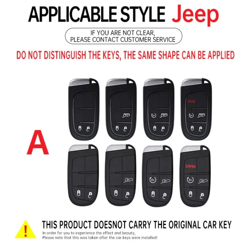 Coque de clé intelligente en alliage de zinc et silicone pour Jeep