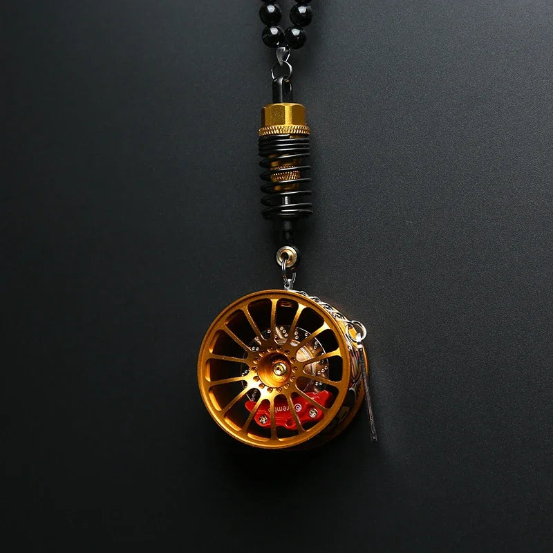 Pendentif décoratif de voiture design amortisseur et moyeu de roue