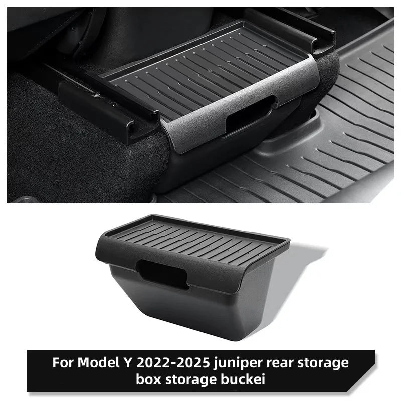 Boîte de Rangement Arrière avec Couvercle Antidérapant pour Tesla Model Y