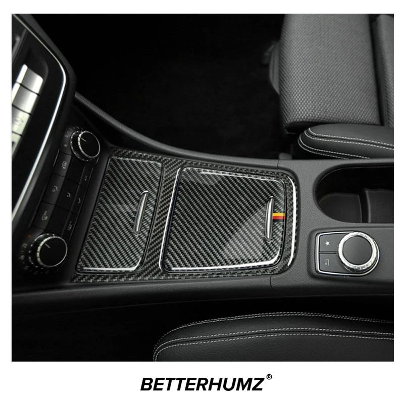 Center Storage Box Panel Trim Ashtray Cover Stickers for Mercedes Benz