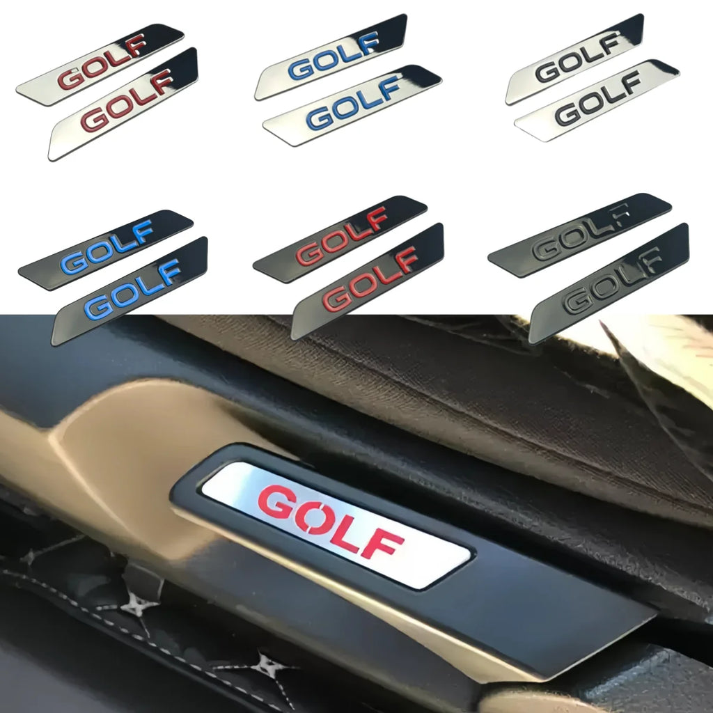 Stickers logo Golf pour poignée de réglage de siège Volkswagen