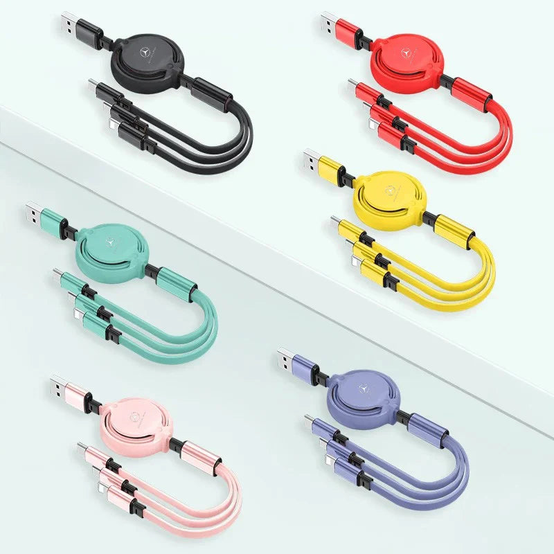 Câble de charge rétractable 3 en 1 - 100W pour Mercedes-Benz