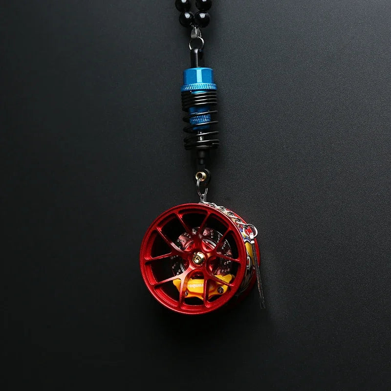 Pendentif décoratif de voiture design amortisseur et moyeu de roue