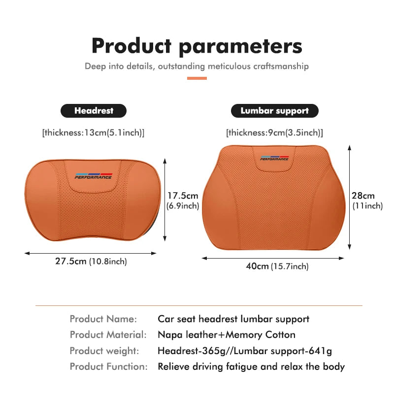 Appui-tête et coussin lombaire en mousse à mémoire pour BMW