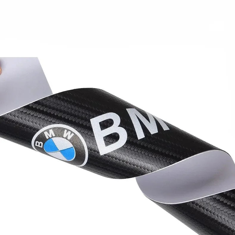 Protection de seuils de porte antidérapante en cuir carbone pour BMW